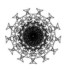 Рис. 21. Внешний вид сложных узоров, полученных на основе вложенных друг в друга звезд, трансформированных эффектом ZigZag 