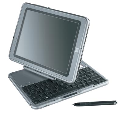В комплект поставки HP Compaq Tablet PC TC1100 входит специальная подставка с аппаратной клавиатурой