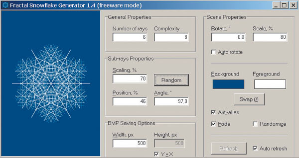 Fractal Snowflake Generator 1.4 