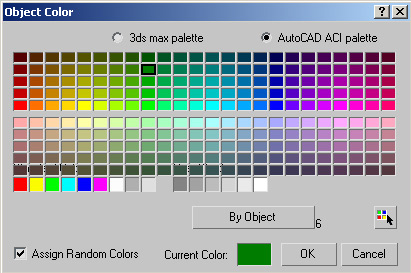Рис. 11. Выбор цвета для объекта в окне Object Color