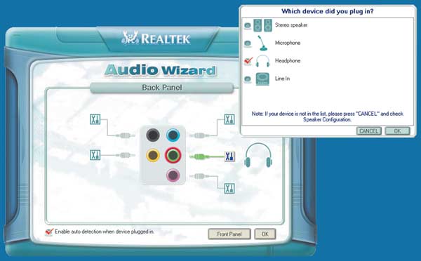 Рис. 1. Автоматическое определение подключенного аудиоустройства звуковым кодеком