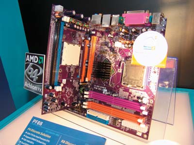 Плата ESC Elitgroup PF88 на основе чипсета SiS 656/FX+965, поддерживающая и процессор Intel Pentium 4, и процессор AMD Athlon64