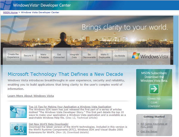 Windows Vista Development