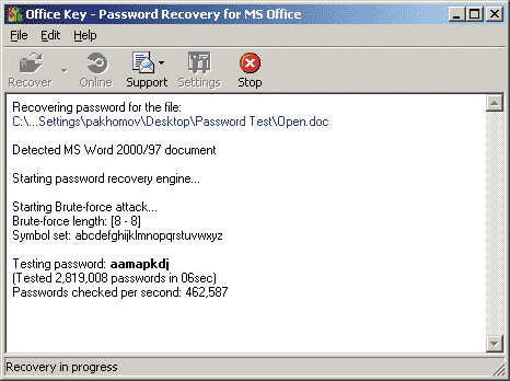 Главное окно программы Office Key 7.11