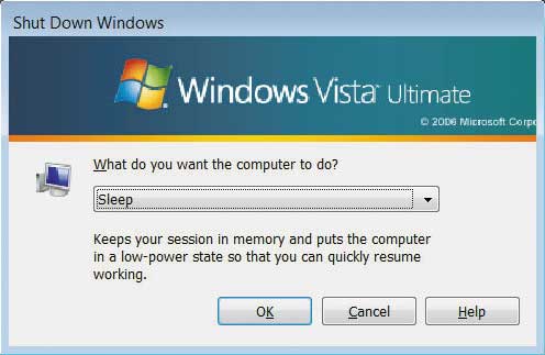 Windows Vista Hibernate Sleep