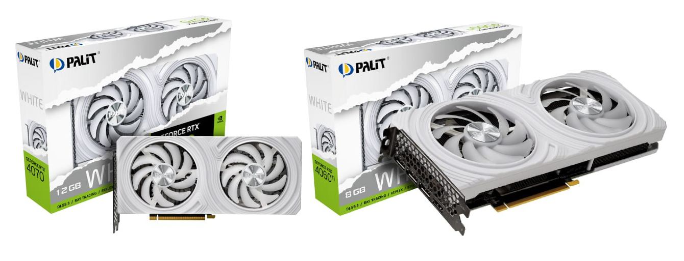 Palit Microsystems представила видеокарты GeForce RTX 4070 и RTX 4060 Ti серии White