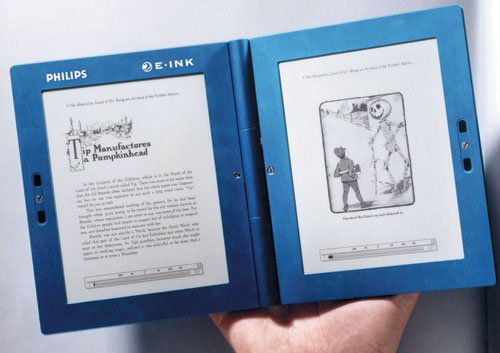 Philips E-Ink — электронная книжка с электронными чернилами. Компания E-Ink предлагает сделать даже радиогазету, на которой будут отображаться новости, взятые, например, из RDS обычных радиоканалов