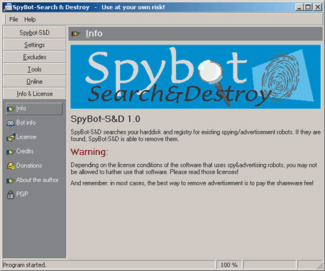 Spybot — Search & Destroy 