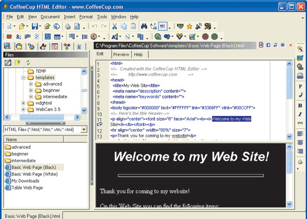 CoffeeCup HTML Editor 9.5