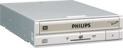 Philips DVDRW824 — один из первых приводов с поддержкой 8-скоростной записи на носители DVD+R