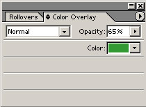 Настройка параметров палитры Color Overlay 