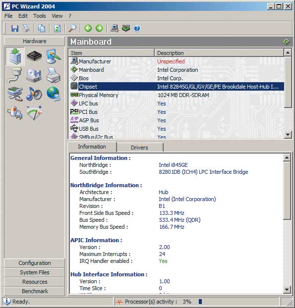 Рис. 18. Главное окно утилиты PC Wizard 2004 v. 1.632