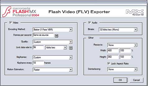 Рис. 9. Flash Video Exporter