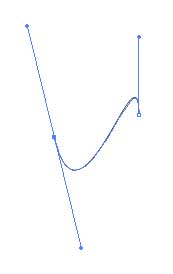 Рис. 22. Второй этап рисования кривой (построение второй опорной точки)