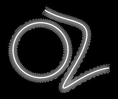 Рис. 73. Внешний вид изображения кривой после изменения ширины границы векторного объекта на первой копии векторного слоя