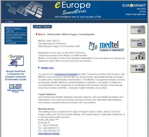 Сайт группы eESC — www.eeurope-smartcards.org