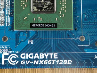 Рис. 4. Разводка PCI Express интерфейса графического процессора графической карты Gigabyte GV-NX66T128D