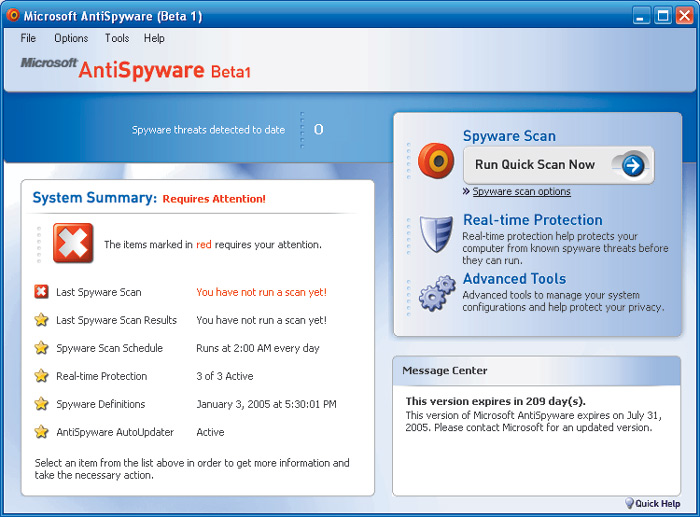 Рис. 4. Microsoft AntiSpyware (http://www.microsoft.com/athome/security/spyware/software/default.mspx)