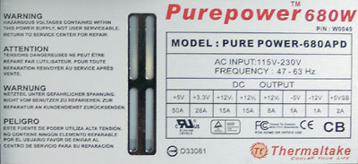 Рис. 5.  Блок питания с запасом для дальнейших модификаций — Thermaltake Purepower 680W