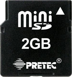 miniSD емкостью 2 Гбайт