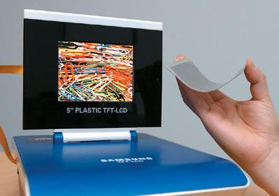 Прототип цветного ЖК-дисплея Samsung, изготовленный на гибкой пластиковой подложке