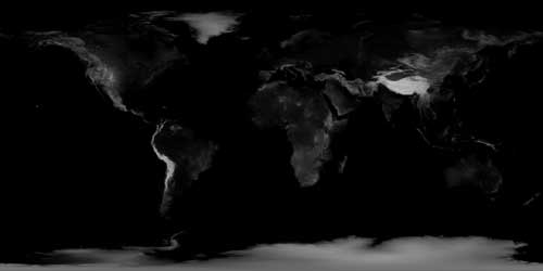 Рис. 45. Черно-белая карта земного шара для канала Bump