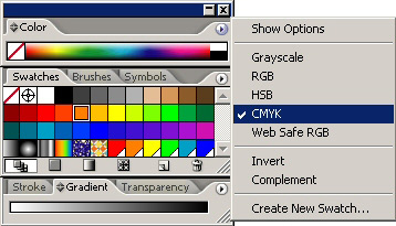 Рис. 21. Проверка выбранного цвета на принадлежность к цветовой модели CMYK