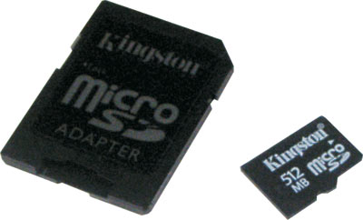 Kingston microSD емкостью 512 Мбайт