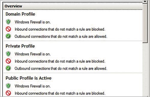 Рис. 9. Windows Firewall в Server Manager