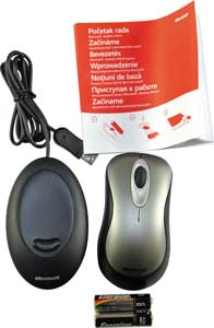 Комплект поставки беспроводной оптической мыши Microsoft Wireless Optical Mouse 2000