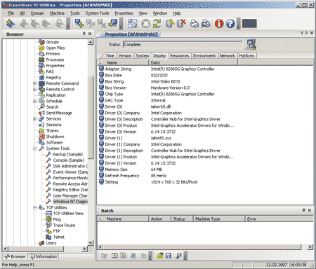 Главное окно утилиты DameWare NT Utilities 5.5.0.2