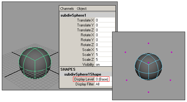 Рис. 9. Шар в режиме редактирования на базовом уровне (Level 0) 