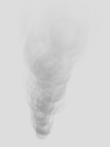 Рис. 38. Клубящийся дым, отклоняемый ветром