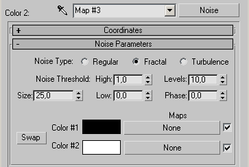 Рис. 67. Изменение параметров карты Noise для цвета Color 2 