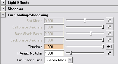 Рис. 39. Свиток Fur Shadowing/Shadowing с анимированным параметром Threshold