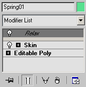 Рис. 46. Вид панели Modify для объекта Spring01 после назначения ему модификатора Relax