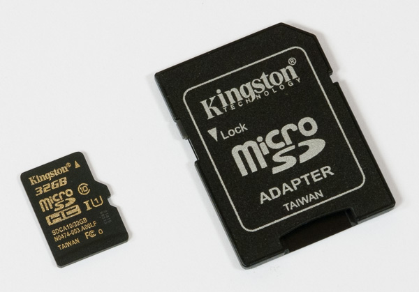 Карта памяти и адаптер для установки в полноразмерный SD-слот