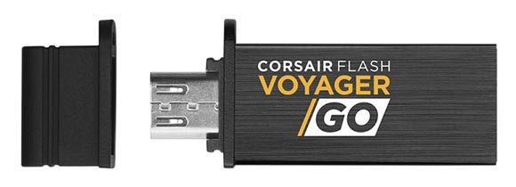 Отличительная особенность модели Flash Voyager Go — наличие двух разъемов (полноразмерного  USB Type A и microUSB)