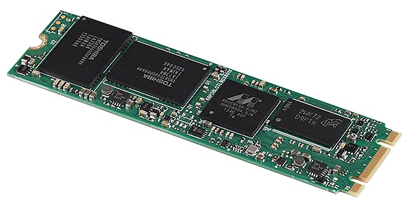 SSD-накопитель  Plextor M6G-2280 выполнен в виде платы формфактора M.2