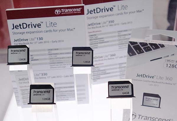 SSD-накопители серии JetDrive Lite выполнены в виде карт расширения для портативных ПК MacBook Pro и MacBook Air