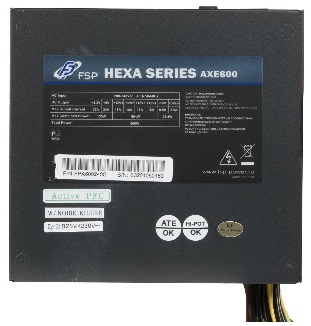 Обзор блока питания FSP HEXA AXE600 отзывы