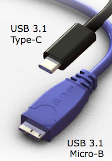 Штекеры USB Type C (сверху) и USB microB 