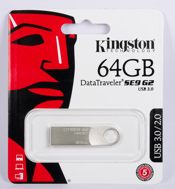 Розничная упаковка накопителя Kingston DataTraveler SE9 G2