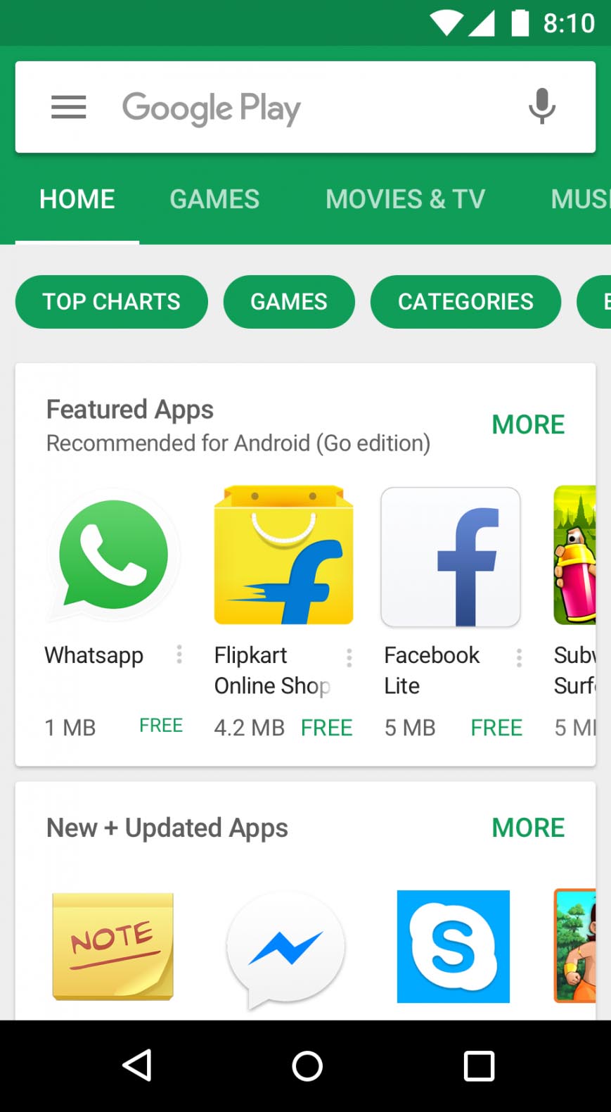 Android Oreo (Go edition)