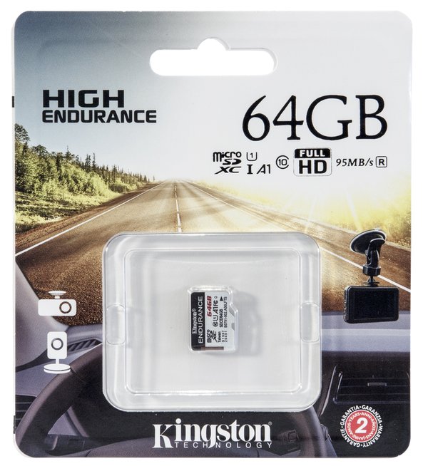 Карта памяти Kingston High Endurance microSD объемом 64 Гбайт