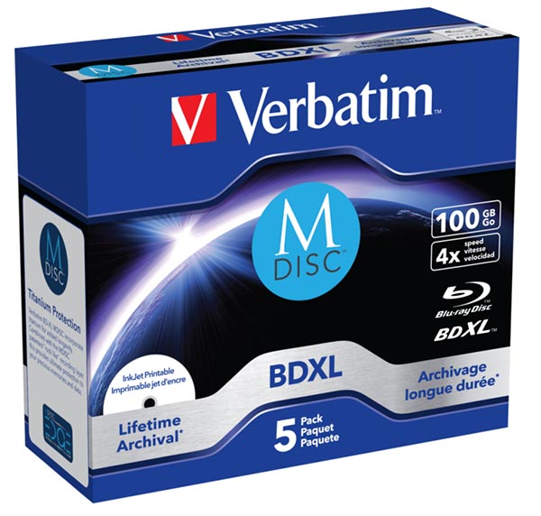 Упаковка записываемых дисков Verbatim M DISC формата BDXL